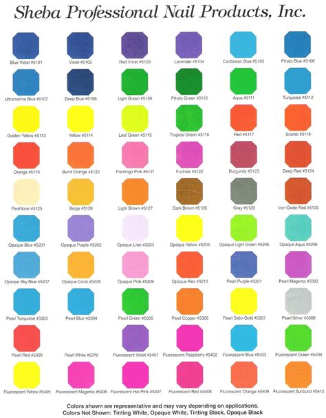 color chart | SHEBA_PAINT_COLOR_CHART.jpg | Paint color chart, Neon ...