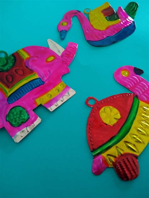 Mexican Folk Art Animals Set of 3 Tins Punched Handmade - Etsy