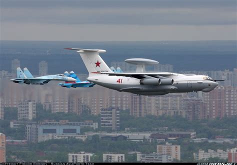 Bereiv A-50 AEW in flight formation with Sukhoi Jets. | Reconnaissance aircraft, Russian ...