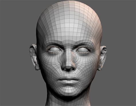 ArtStation - High detailed female face with UV and low poly Low-poly 3D model | Resources