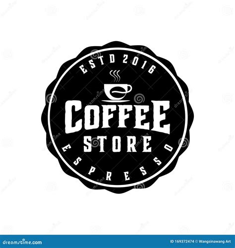 Vintage Coffee / Cafe Store, Round Badge Logo Ideas. Inspiration Logo Design. Template Vector ...