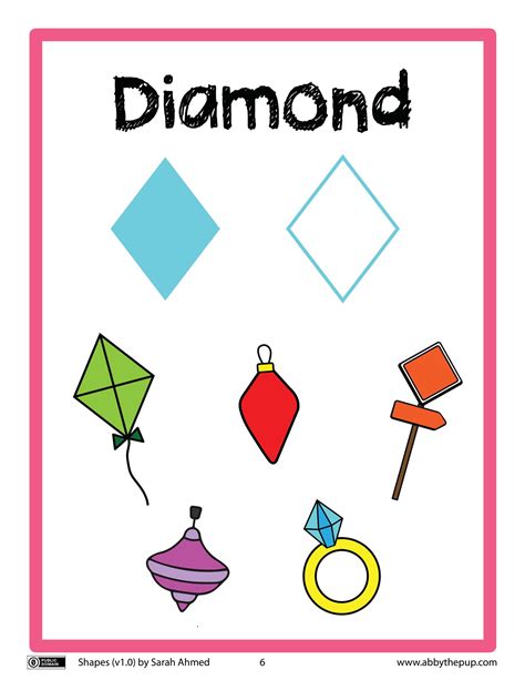 Diamond Shapes flash card | Free Printable Papercraft Templates