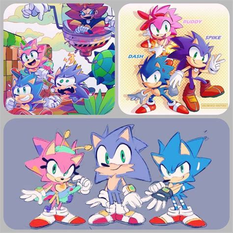 Spike, Dash y Ruddy | Sonic funny, Sonic heroes, Sonic art