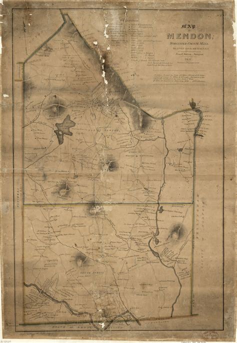 A map of Mendon, Worcester County, Mass. | Library of Congress