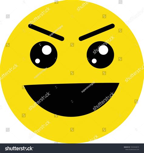 Cute Social Media Emoji Evil Grin Stock Vector (Royalty Free ...