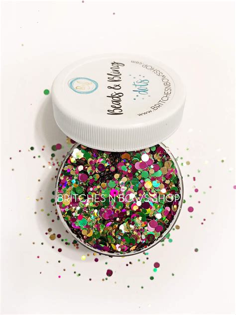 Beads & Bling || Mardi Gras Inspired Confetti Dot Glitter Mix, 1oz Jar ...