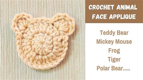 Basic Crochet Animal Face Applique One Pattern for All • Free Crochet ...