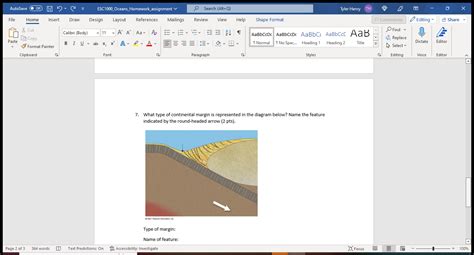 Solved 7. What type of continental margin is represented in | Chegg.com