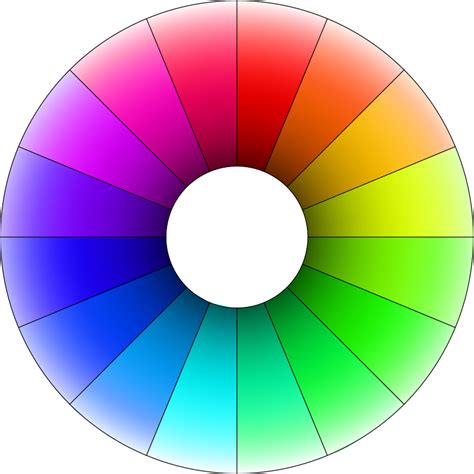 Hue color wheel with lightness gradient - Openclipart