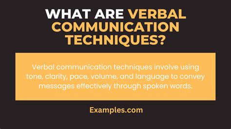 Verbal Communication Techniques: Examples, PDF