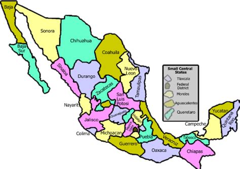 Mexico States And Capitals Map - Uno