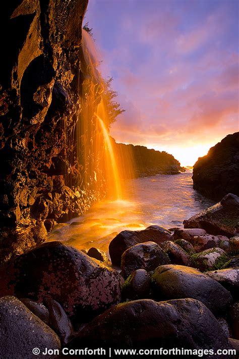 Queen's Bath Waterfall Sunset 10 Photo, Picture, Print | Cornforth Images