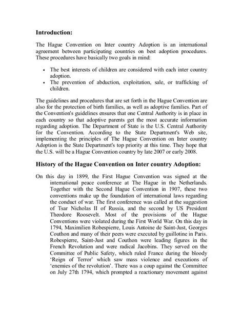 History of hague convention