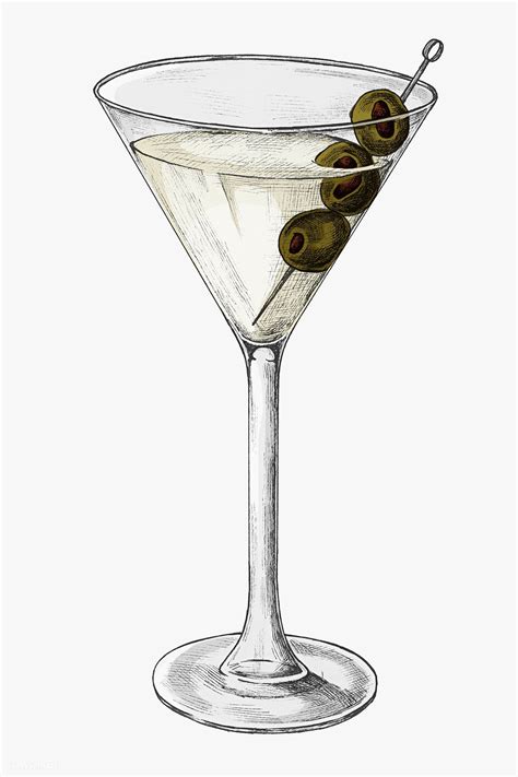 Hand drawn glass of martini cocktail | premium image by rawpixel.com ...