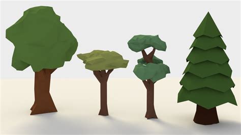 3d model of low-poly tree pack