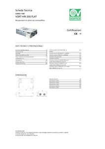 Recuperatore di calore per controsoffitti VORT HRI 200 FLAT Serie VORT HRI FLAT By Vortice