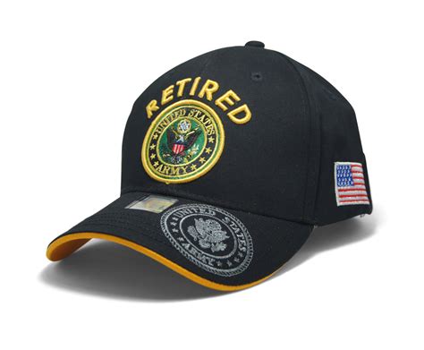 Official Licensed Military RETIRED U.S.ARMY Cap/Hat Embroidered Black ...