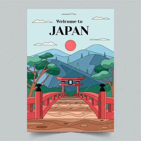 Free Vector | Hand drawn japan poster template