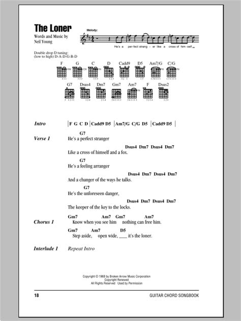 The Loner by Neil Young - Guitar Chords/Lyrics - Guitar Instructor