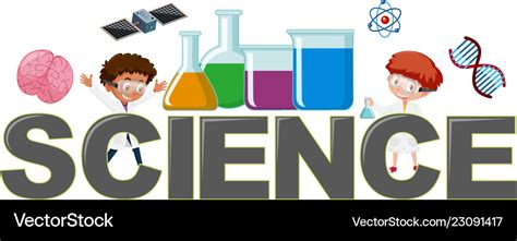 Science logo with element Royalty Free Vector Image