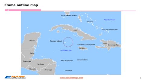 Cayman Islands Map with 7 Districts - Editable PowerPoint Maps