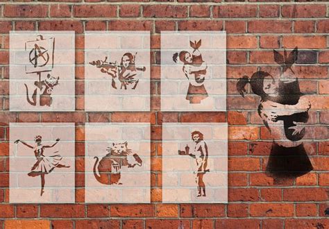 Banksy Street Art Stencil Pack Reusable Street Art Stencils - Etsy