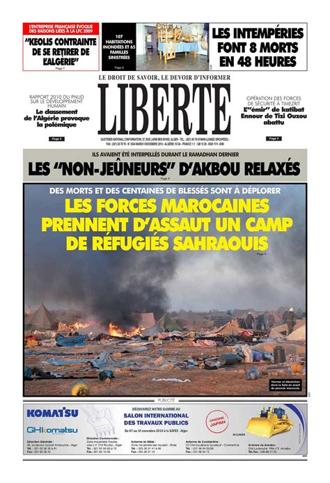 Calaméo - LIBERTE ALGERIE (liberte-algerie.com) du 09 Novembre 2010