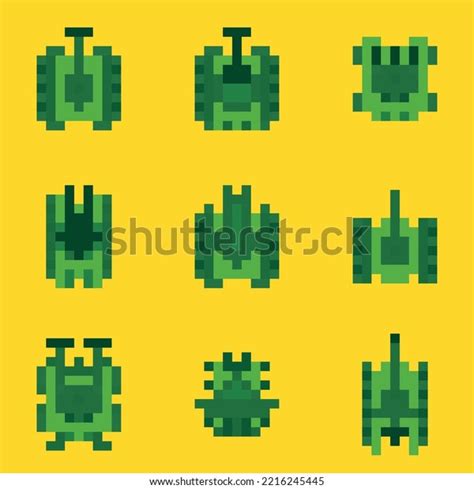 Pixel Art Tank Set Game Stock Vector (Royalty Free) 2216245445 ...