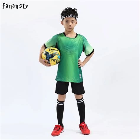 Youth football uniform kids soccer kits boys top quality soccer jerseys child custom soccer set ...