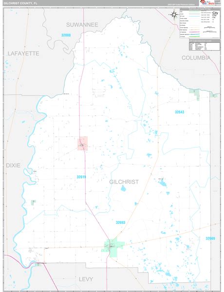 Gilchrist County Wall Map Premium Style - marketmaps.com