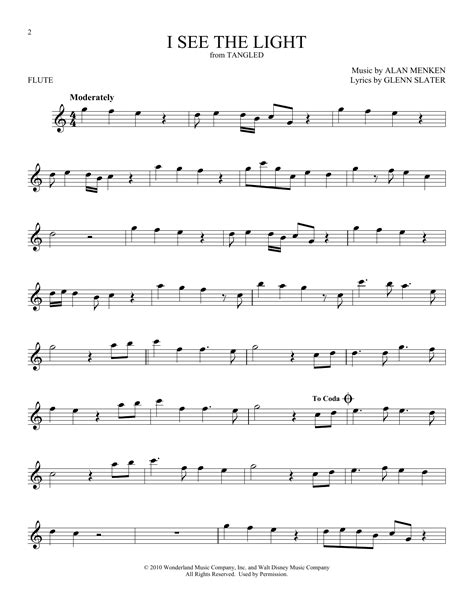 I See The Light (from Tangled) by Alan Menken Sheet Music for Flute ...