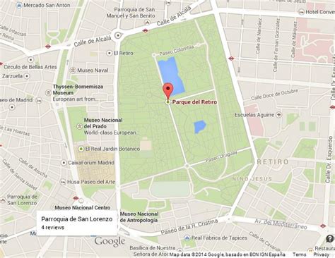 Map of Parque del Retiro