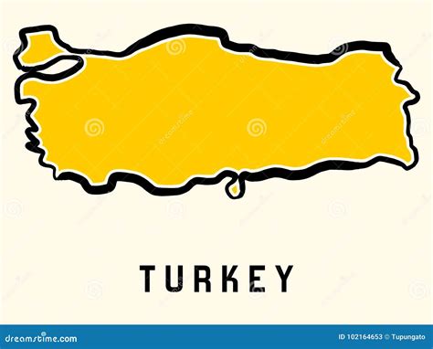 Turkey map outline stock vector. Illustration of europe - 102164653