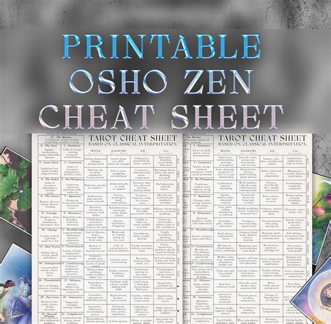 Osho Zen Tarot Card Meanings - Printable Form, Templates and Letter