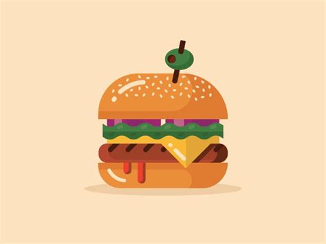 Hamburger | Illustration design, Burger drawing, Illustration