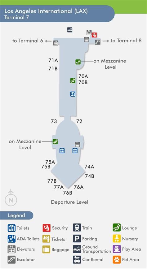 Lax terminal 7 map - Map of lax terminal 7 (California - USA)