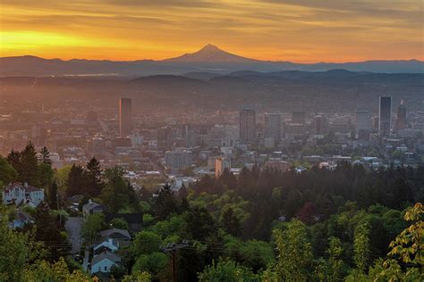 Portland Sunrise From Pittock Mansion Photograph by Mallory Roe | Fine ...