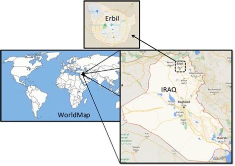 Satellite image of case study site (Erbil -Iraq). | Download Scientific ...