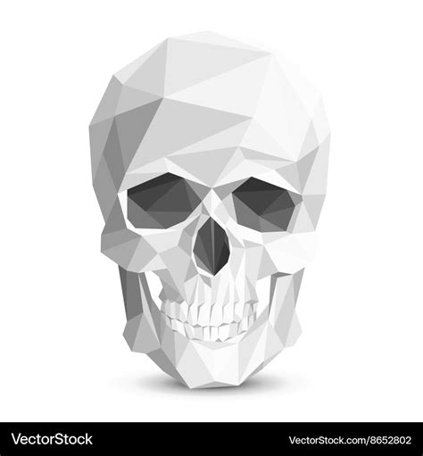 Colorful geometric low poly skull Royalty Free Vector Image