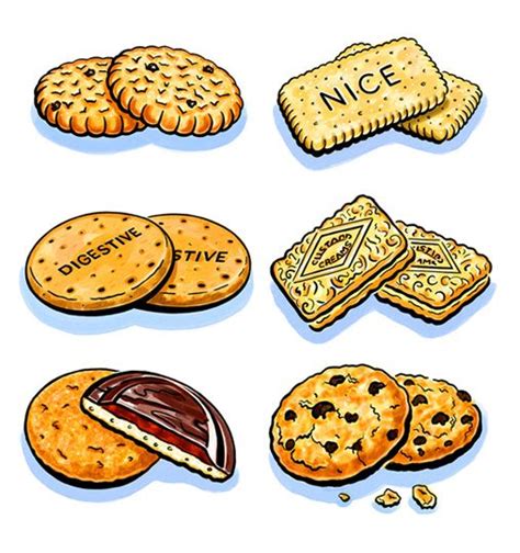 Biscuits, creative eye | Food drawing, Food wall art, Dessert illustration