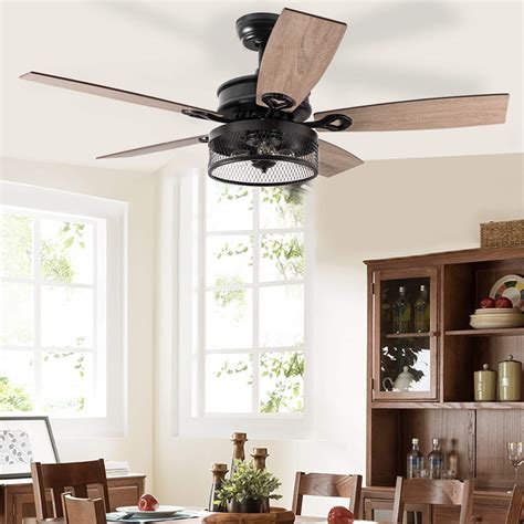 Buy Tangkula Farmhouse Ceiling Fan with Light, Rustic LED Ceiling Fan with 3 Lights for Indoor ...