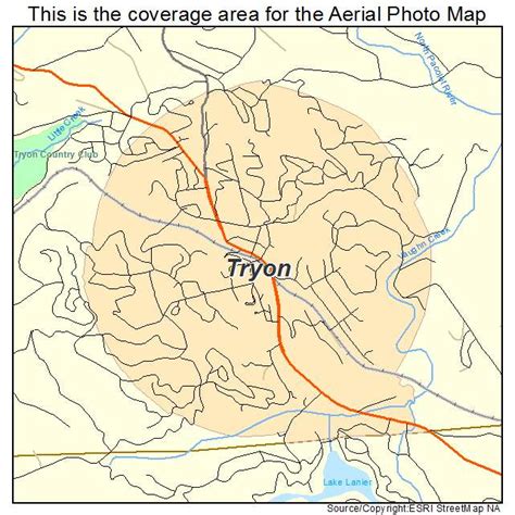 Aerial Photography Map of Tryon, NC North Carolina