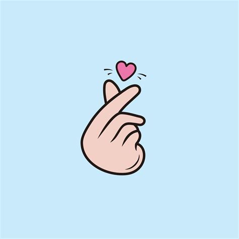 Korean love sign, korean finger heart icon vector illustration 19998269 ...