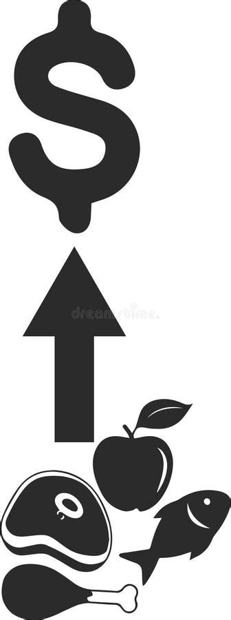 Food Price Hike Icon, Food Icon, Food Price High Black Vector Icon ...