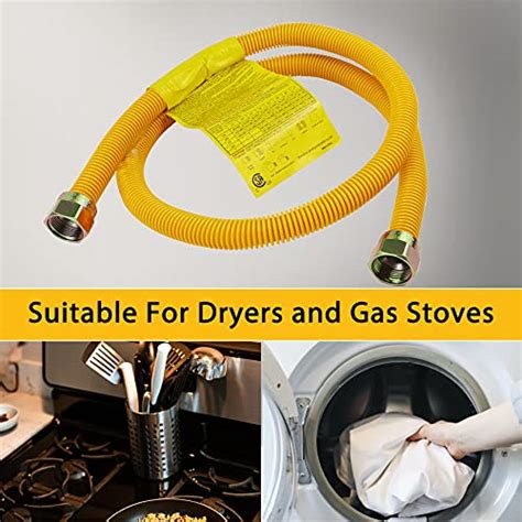 Hosile 72" Flexible Gas Line Kit for Dryer, Stove, Range, Stainless ...