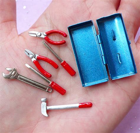 Dollhouse Tool Box with Hand Tools | Miniature Toolbox | Doll House Ha ...