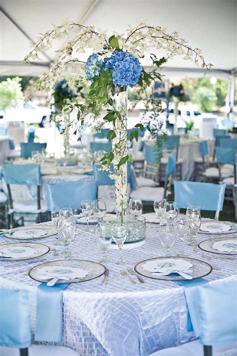 Tall Wedding Centerpieces | Blue wedding decorations, Blue themed ...