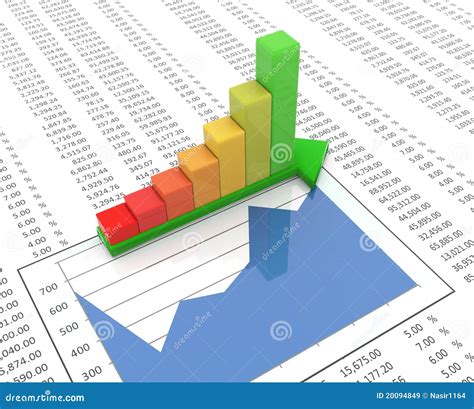 3d Progress Bar On Spreadsheet Background Stock Illustration - Image: 20094849