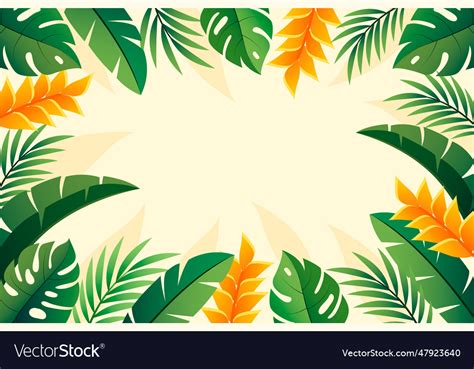 Tropical leaves background for zoom Royalty Free Vector