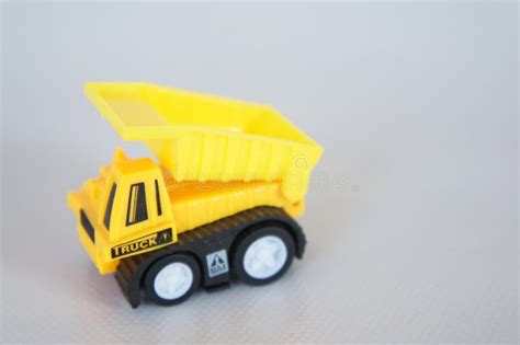 Selective Focused on Yellow Toy Dump Truck Made from Plastic. Stock ...